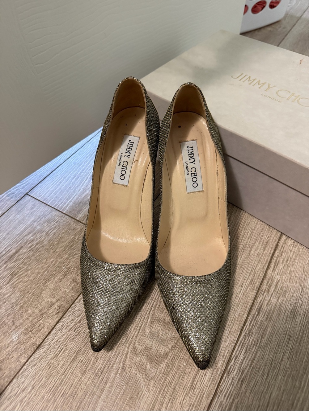 Gold Jimmy Choo Pumps
